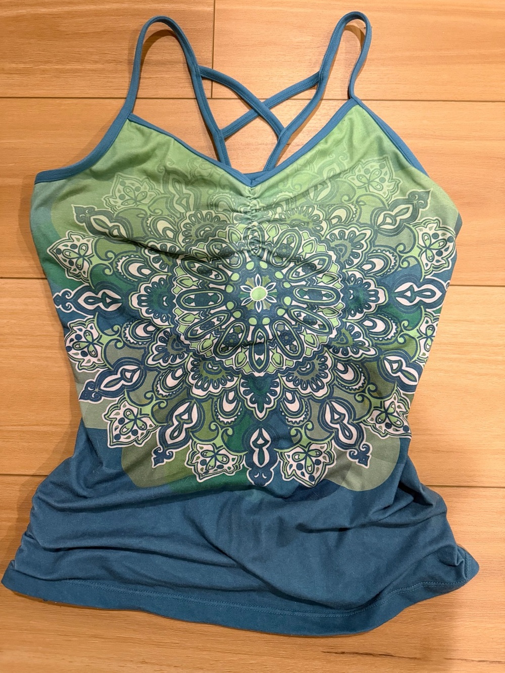 Prana Blue and Green Mandala Strappy Camisole